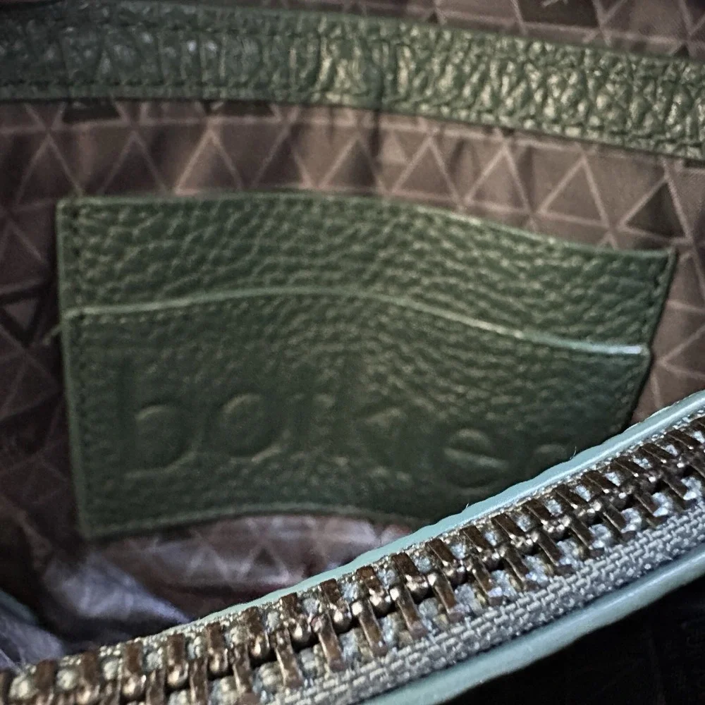 Botkier Handbag‎ Clutch Bag 7.5 Inch Green Teal Pebbled Leather No Chain Strap